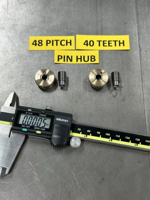 1 Bronze Worm Gear Set 1 Lead 40:1 Ratio 7/32" And 1/4" Bores 48 Pitch 40 Teeth
