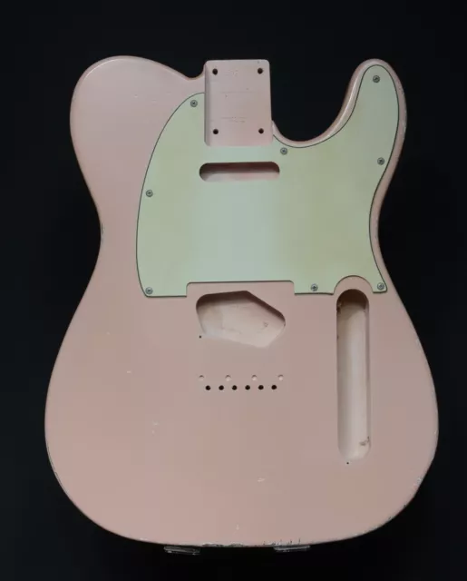 RGH | Tele Style Body Shell Pink  Erle / Alder, Nitro aged / relic + Pickg.