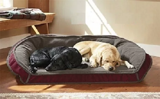 Orvis Memory Foam Fleece Lined Deep Dish Dog Bed SMALL Cozy Pet Burgundy Red NEW