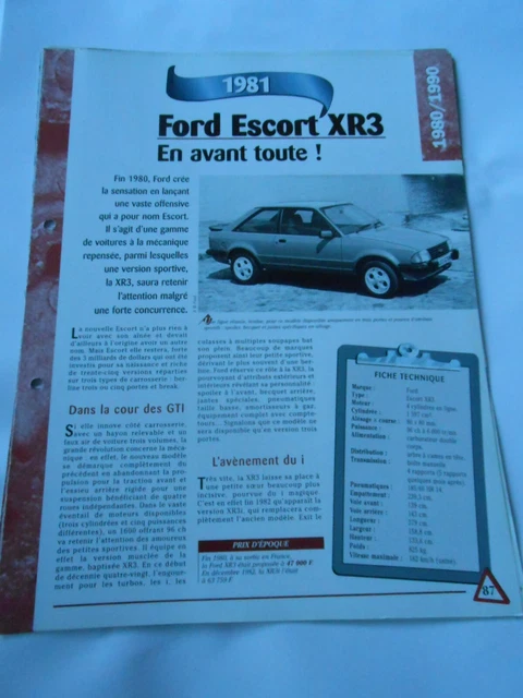 Ford Escort Xr3i Fiche Technique