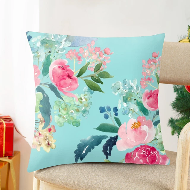 Funda de cojín, resistente a la contracción, transpirable, patrón floral, portátil