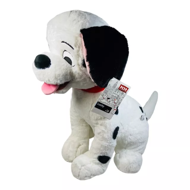 Disney Store 101 Dalmatians Lucky Plush Stuffed Animal Puppy Red Collar 17” Tall