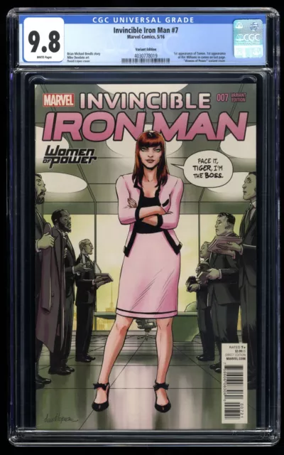 Invincible Iron Man #7 CGC NM/M 9.8 Women of Power Variant Marvel 2016