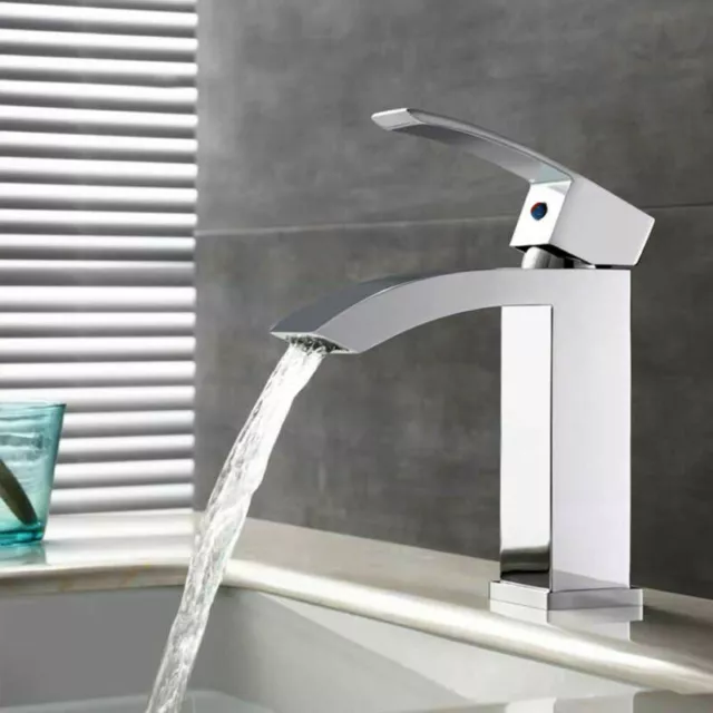 Wasserfallbecken Spüle Wasserhahn Wasserhahn Mixer Messing Bad Garderobe Kaskade Messing 12
