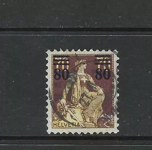 Switzerland 1915 80 Cents Overprint On 70 Cents - Sg301 - Good Used