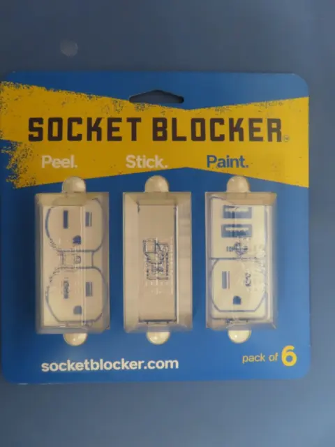 Socket Blocker The Smarter Outlet Cover para paneles de yeso y paquete de pintura de 6 NUEVO