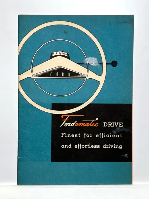 Vintage Original 1950 Fordomatic Drive Fold Out Advertising Paper Brochure