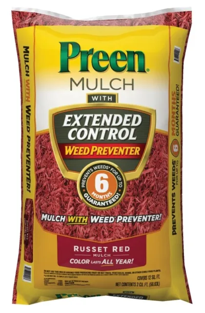 Oldcastle 95456134 Weed Barrier Mulch With Herbicide, Bag, Solid, Russet Red