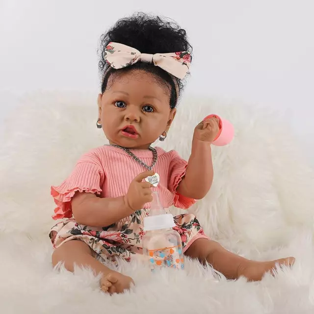 Lifelike Reborn Baby Dolls with Soft Body African American Realistic Girl Doll 2