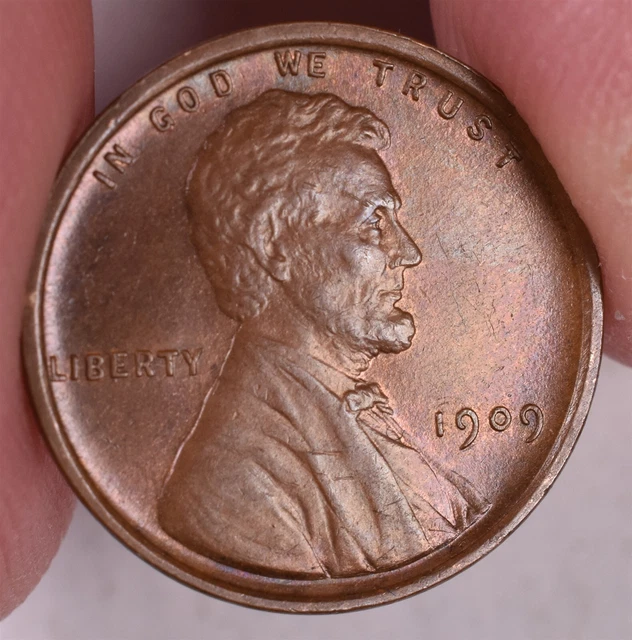 1909 VDB Lincoln Wheat Penny Cent - AU/BU