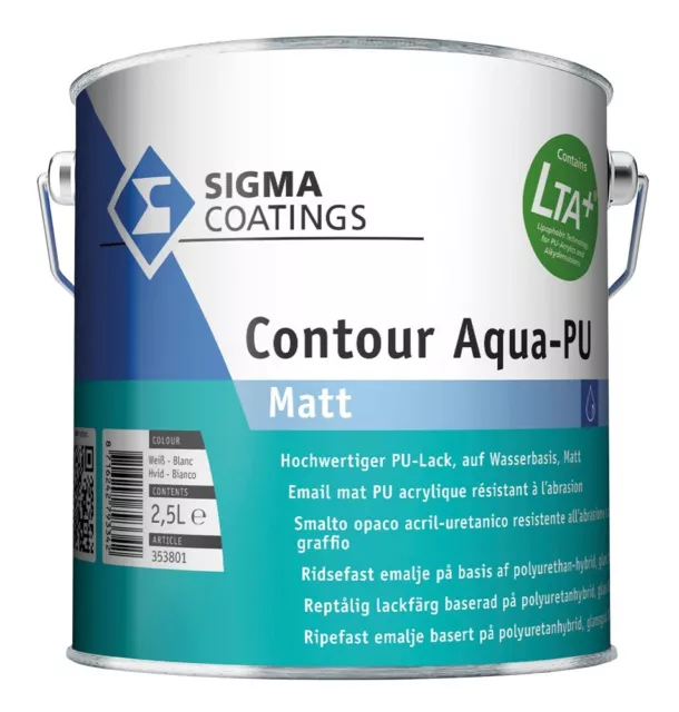 Sigma Contour Aqua-PU matt 1ltr weiß