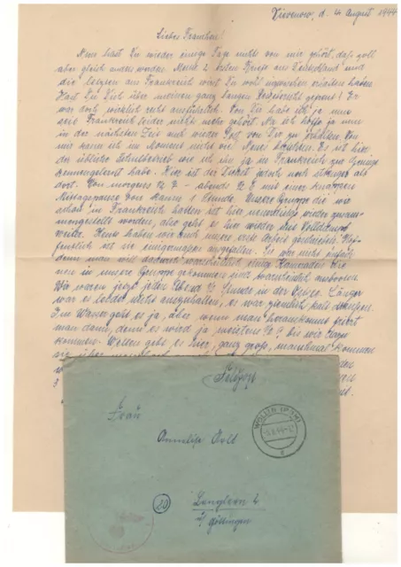 Feldpost Brief 2.WK Wollin Pommern West Dievenow 1944 (124)