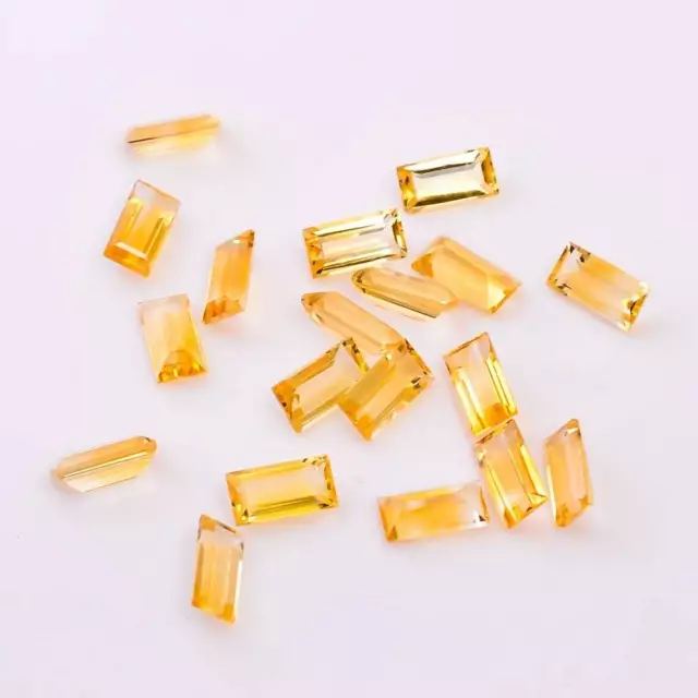 500 Pc Natural Citrine 2x3mm Baguette Shape Faceted Calibrated Loose Gemstone