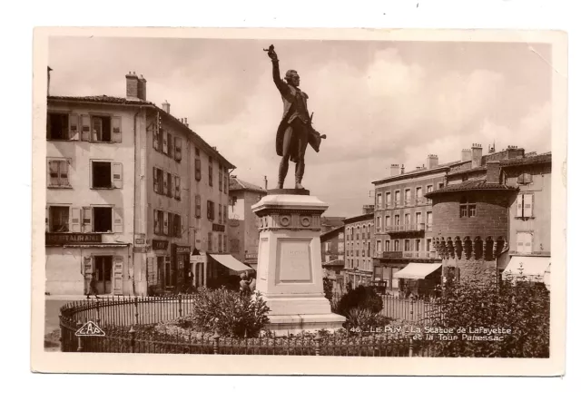 le puy  la statue de lafayette et la tour panessac