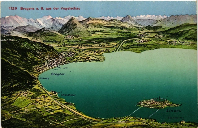 CPA AK BREGENZ a. BODENSEE aus der Vogelschau GERMANY (866022)