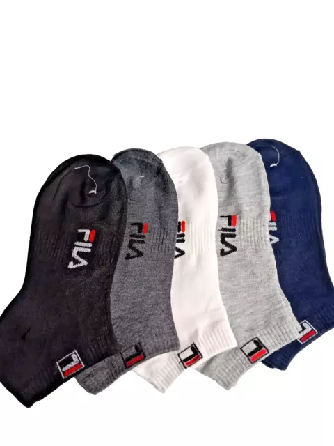 5 FILA Pairs Mens Womens Socks Ankle cotton trainer sport 5-8 Various Color UK