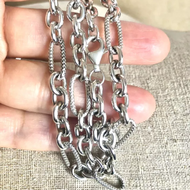 Oval Link Chain Necklace Sterling Silver 925 36.5 grams   Black Friday Sale