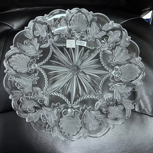 Fifth Avenue Crystal - 14” Fleur de Lis Serving Platter with Box #323520