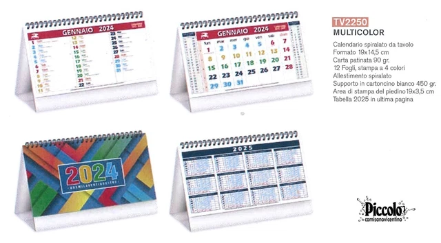 Calendario Da Tavolo 2026 Spiralato Con Base Triangolare (15,5x14,5 Cm - 12