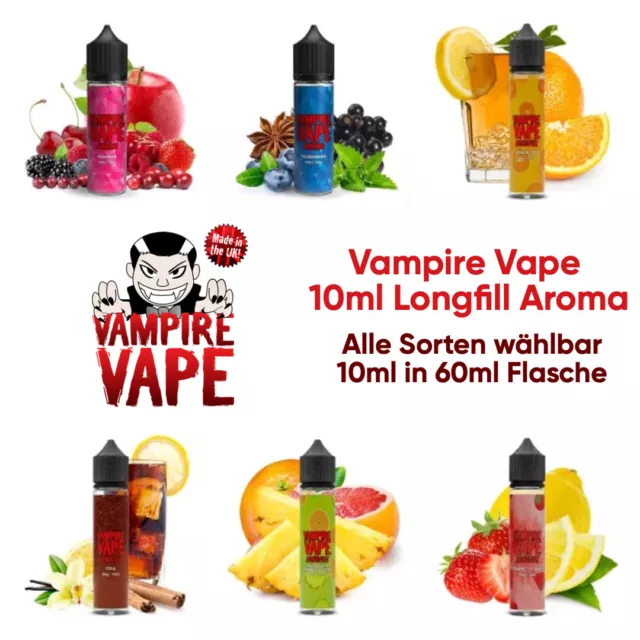 Vampire Vape Longfill 10ml Aroma in 60ml Flasche zum Mischen von eLiquid Liquid