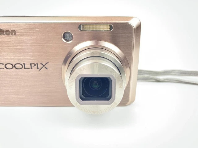 NIKON COOLPIX S600 10.0MP Compact Digital Camera Pink Gold w/ Case