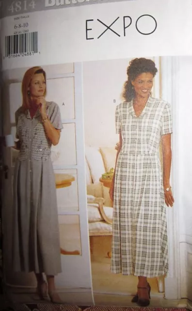 Vintage Butterick SEWING Pattern 4814 Misses EXPO Dress UNCUT 6-22