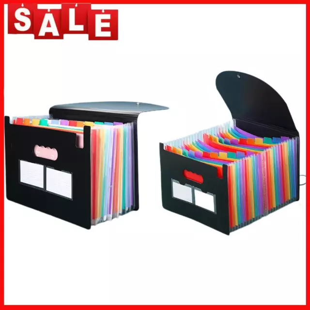 A4 Expanding File Folder with Colored Tabs Expandable Filing Box Paper Organizer
