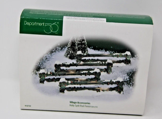 Department 56 Village Accessories Holly Split Rail Fence Set of 4 Holiday #52722