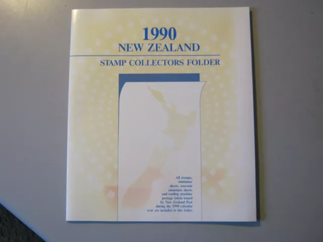 NEW ZEALAND 1990 STAMP COLLECTORS FOLDER c/w ALL 1990 MNH STAMPS