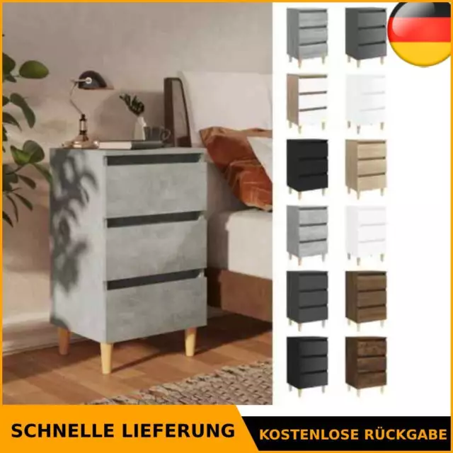 Nachttisch Massivholz-Beine Nachtschrank Nachtkommode mehrere Auswahl vidaXL