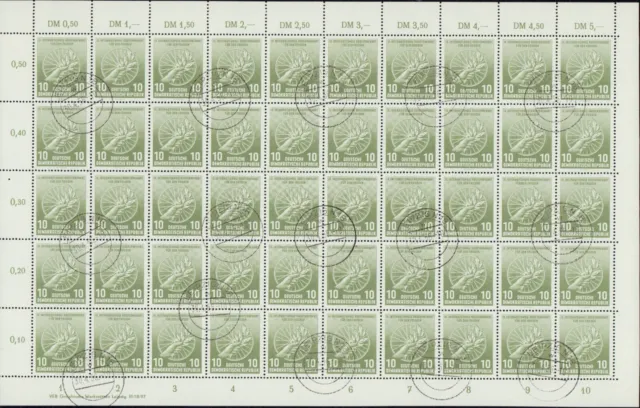 DDR Nr. 521 gestempelt im Bogen mit GW G, Bogen, DV, Schalterbogen