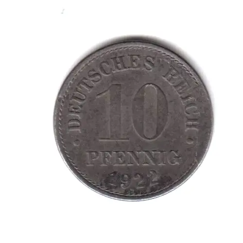 10 Pfennig 1922 E  - Deutsches Reich