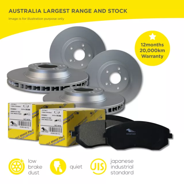 Front and Rear Brake Pad Disc Rotor full set for Holden COMMODORE VE VF V6 06-17