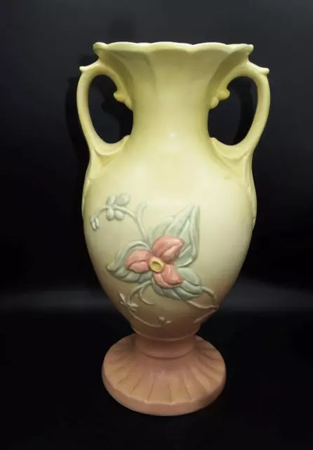 Large Wildflower  Hull Art Pottery Two Handled  Vase W 17 12 1.2"