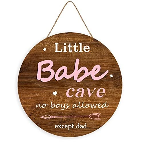 Cute Little Babe Cave Door Sign Wood Baby Girl Nursery Decor Little Girl Nurs...