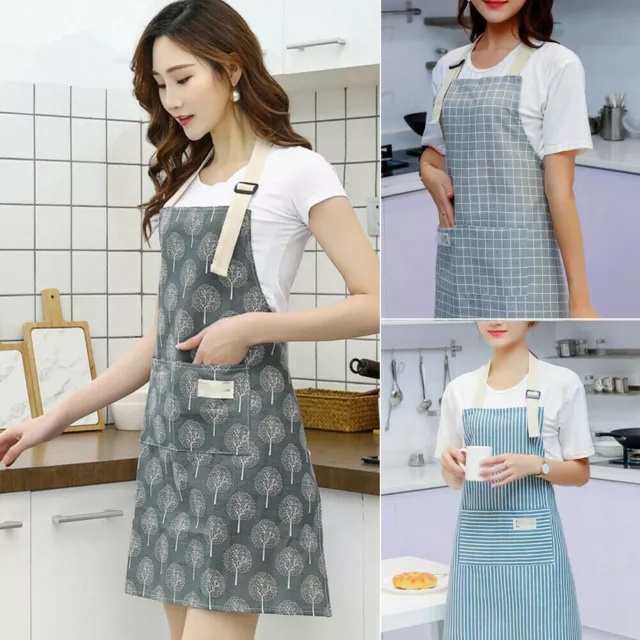 Apron For Men Women Adjustable Bib Kitchen Cooking Aprons Dress With Pockets