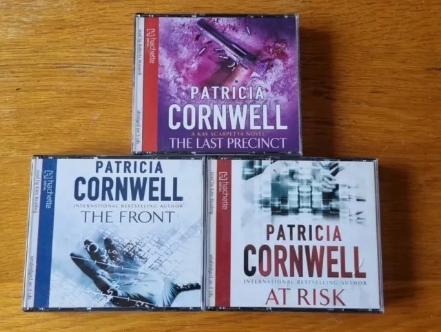 3x Audio Books - Patricia Cornwall. At Risk, The Front, The Last Precinct