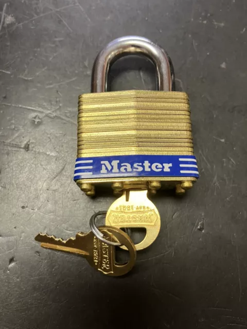 Master Lock Gold Commercial Model 2KA Safety Padlock w/ 2 Keys - Keyed Alike