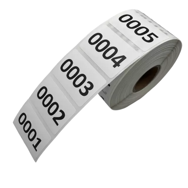 Inventory Number Stickers, Consecutive Number Labels - Self Adhesive