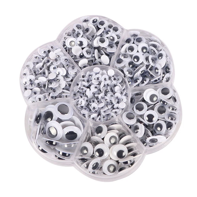 700Pcs 4-12mm Mixed Round Googly Eyes Self-adhesive DIY Bear Doll Accessor-wf