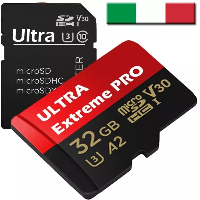 Micro Sd 32 Gb Memoria  Ultra Microsd A2 V30 Scheda Per Fotocamera E Cellulare