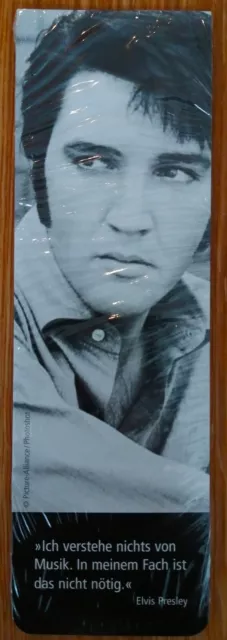 Lesezeichen mit Foto und Zitat von Elvis Presley, noch original eingeschweißt
