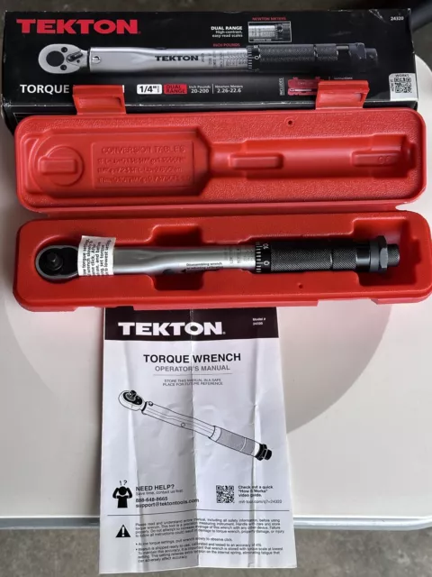 TEKTON 1/4 Inch Drive Micrometer Torque Wrench (20-200 in.-lb.) 24320