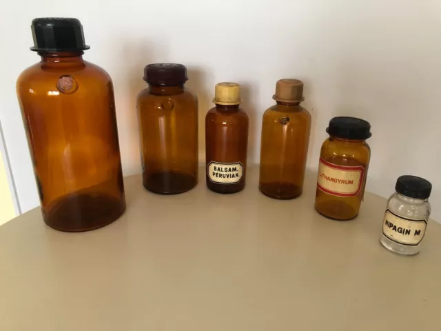 Rar Apotheker Apothekerflasche 6 Fläschchen Flasche Schnappverschluss Darmstadt