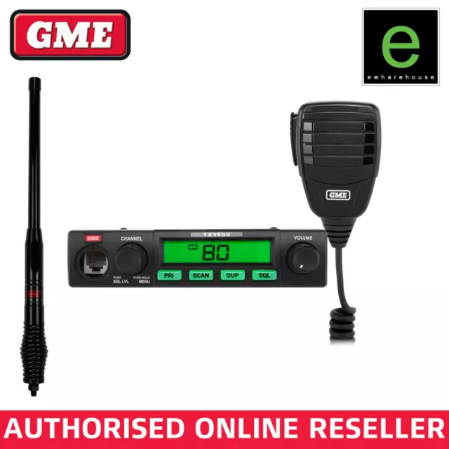 GME TX3500S 80 CHANNEL UHF CB TWO WAY RADIO with GME AE4704B ANTENNA