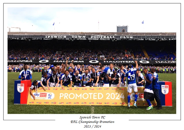 IPSWICH TOWN FC 2024 EFL Championship Promotion Poster Print Souvenir