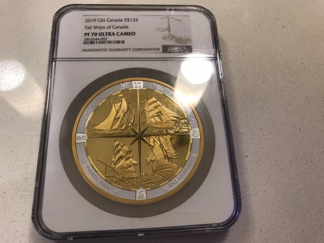 2019 1/2 Kilo Gilt Silver Canada $125 Tall Ships of Canada NGC PF70 Ultra Cameo