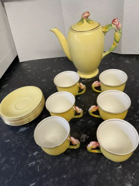 Royal Winton Grimwades Rosebud Coffee Set With Cups Saucers And Coffee Pot