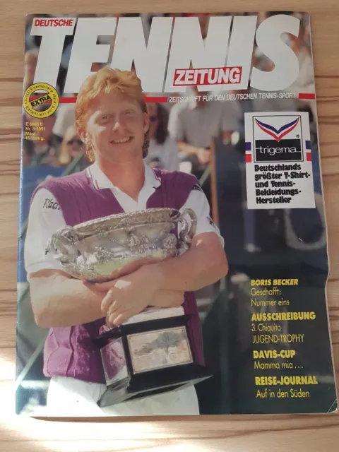 Dachbodenfund! Deutsche Tennis Zeitung mit Boris Becker 03/1991 für Sammler