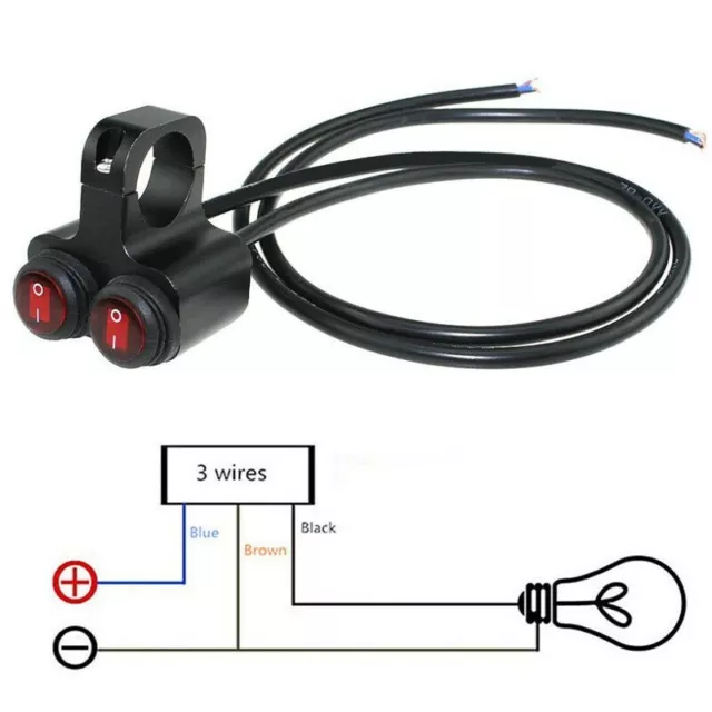 78 Refit Motorcycle Handlebar Switch with Red Light Indicator and 2 Way Control